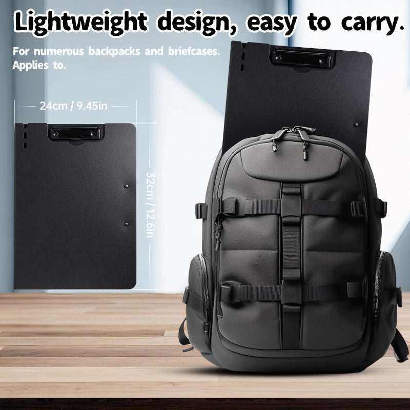 FRETONBA Clipboard Folder  A4 Foldable Clipboard with Horizontal and Vertical Double Metal Clips  360 Degree Foldable Binder Clipboards with Pen Holder  File Cover Work Folder Clipboards  Black - Image 2